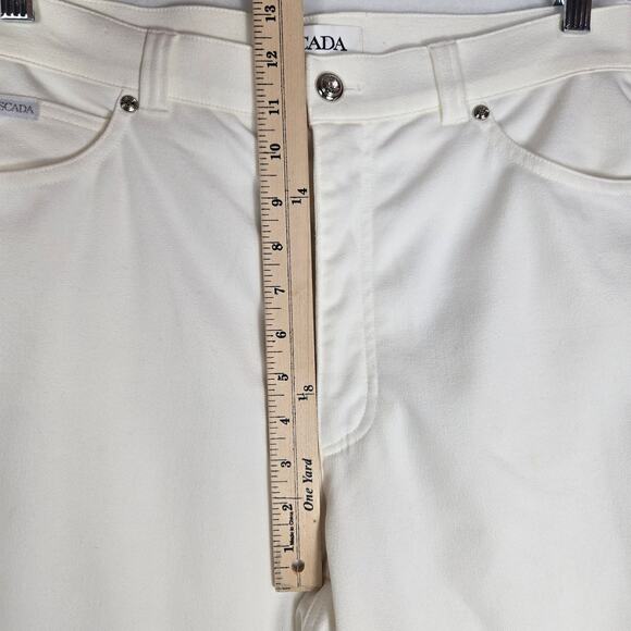 Escada Women's Large Off White Cotton Cropped Pants Size 12 Size 42 Large  #914 - Picture 8 of 9